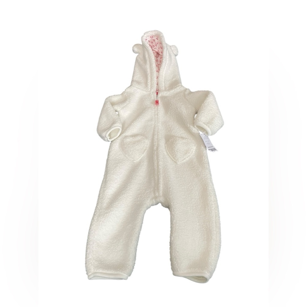 Carters White One Piece Cold Weather Cover up NWT Sz 6m​​​​